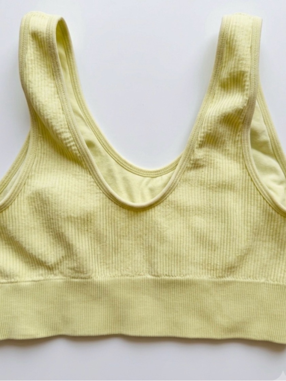 AERIE Ribbed Scoop Bralette in Yellow Green - Picture 2 of 3